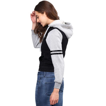 Campus Sutra Women Colorblock Stylish Casual Denim Jacket